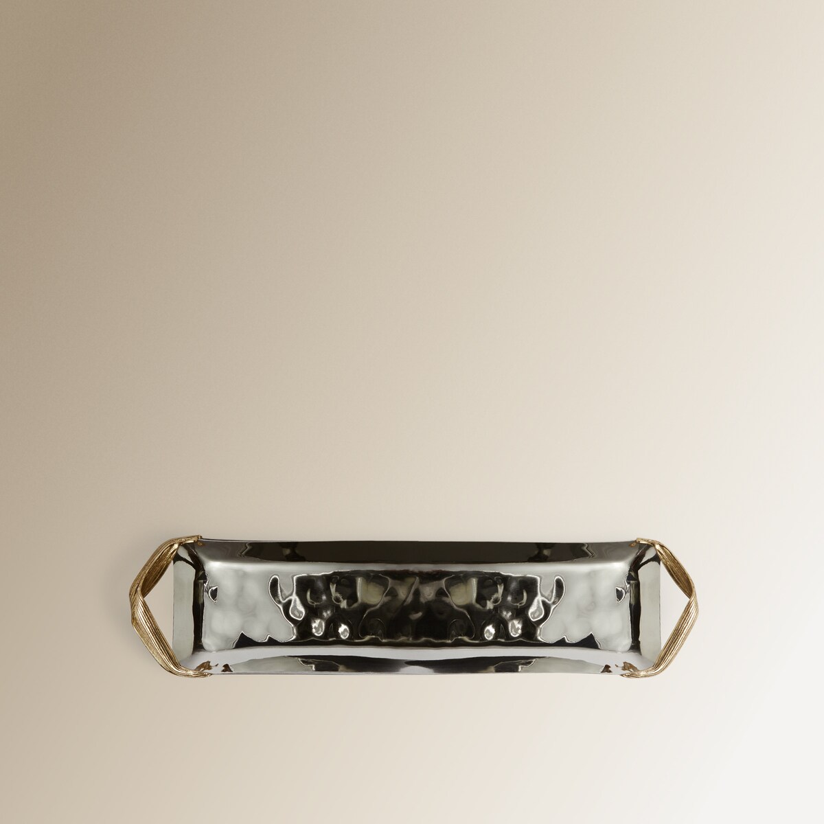 Bandeja de metal rectangular con asas Corn El Corte Inglés Plata-1