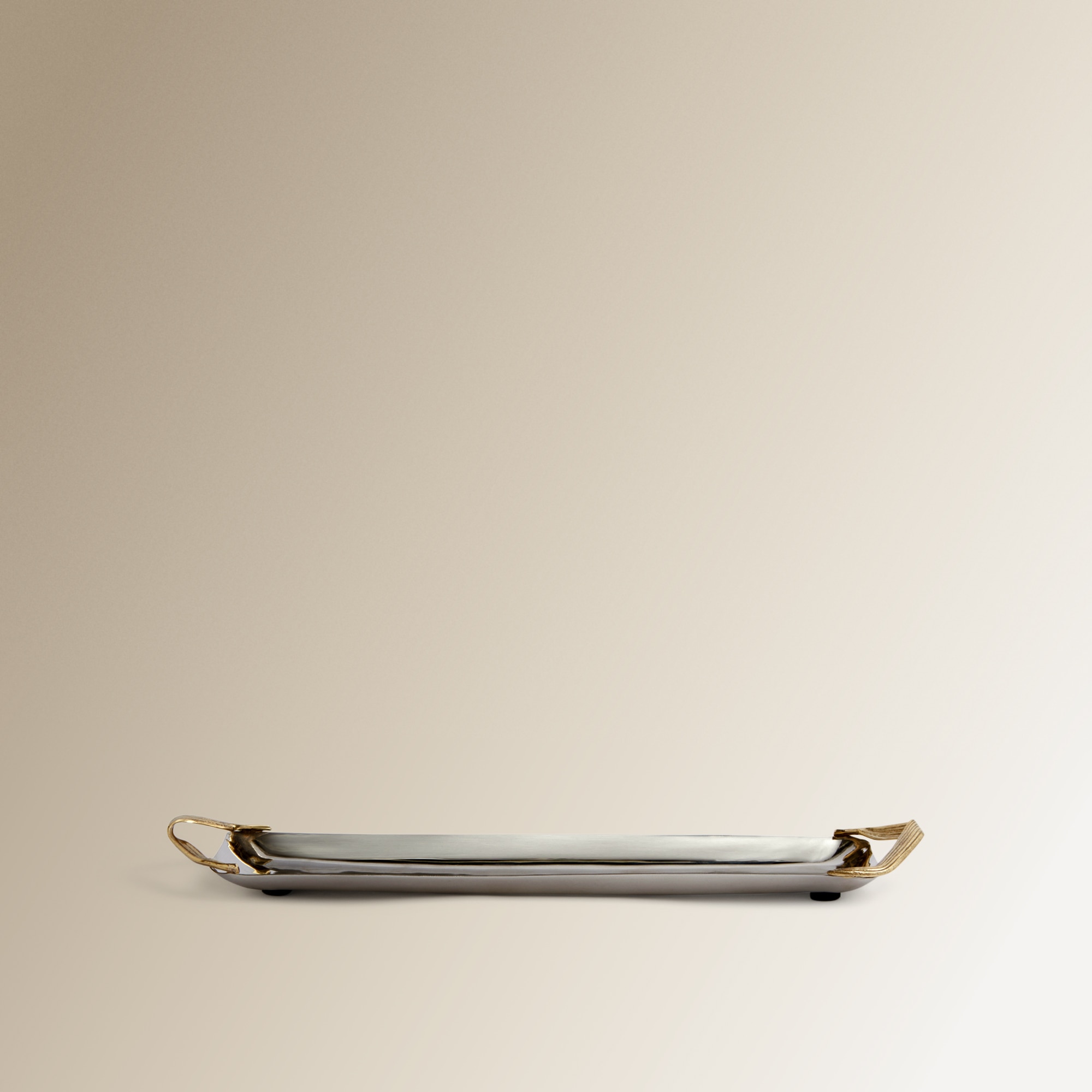 Bandeja de metal rectangular com asas Corn El Corte Inglés Prata-3