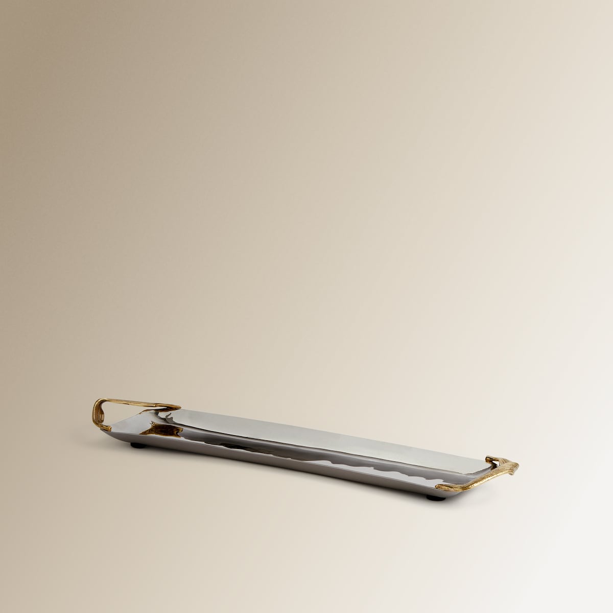 Bandeja de metal rectangular con asas Corn El Corte Inglés Plata-4