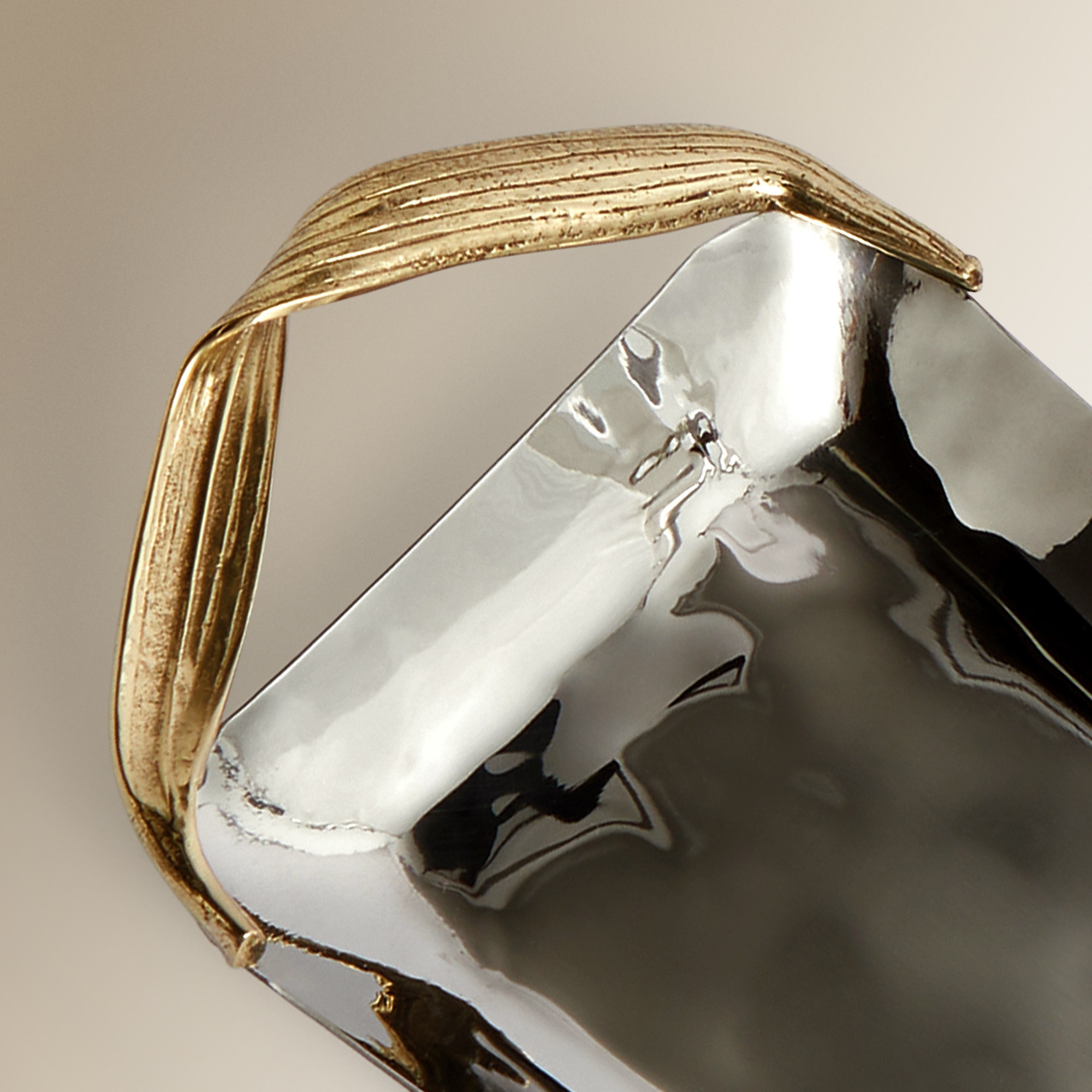 Bandeja de metal rectangular com asas Corn El Corte Inglés Prata-5