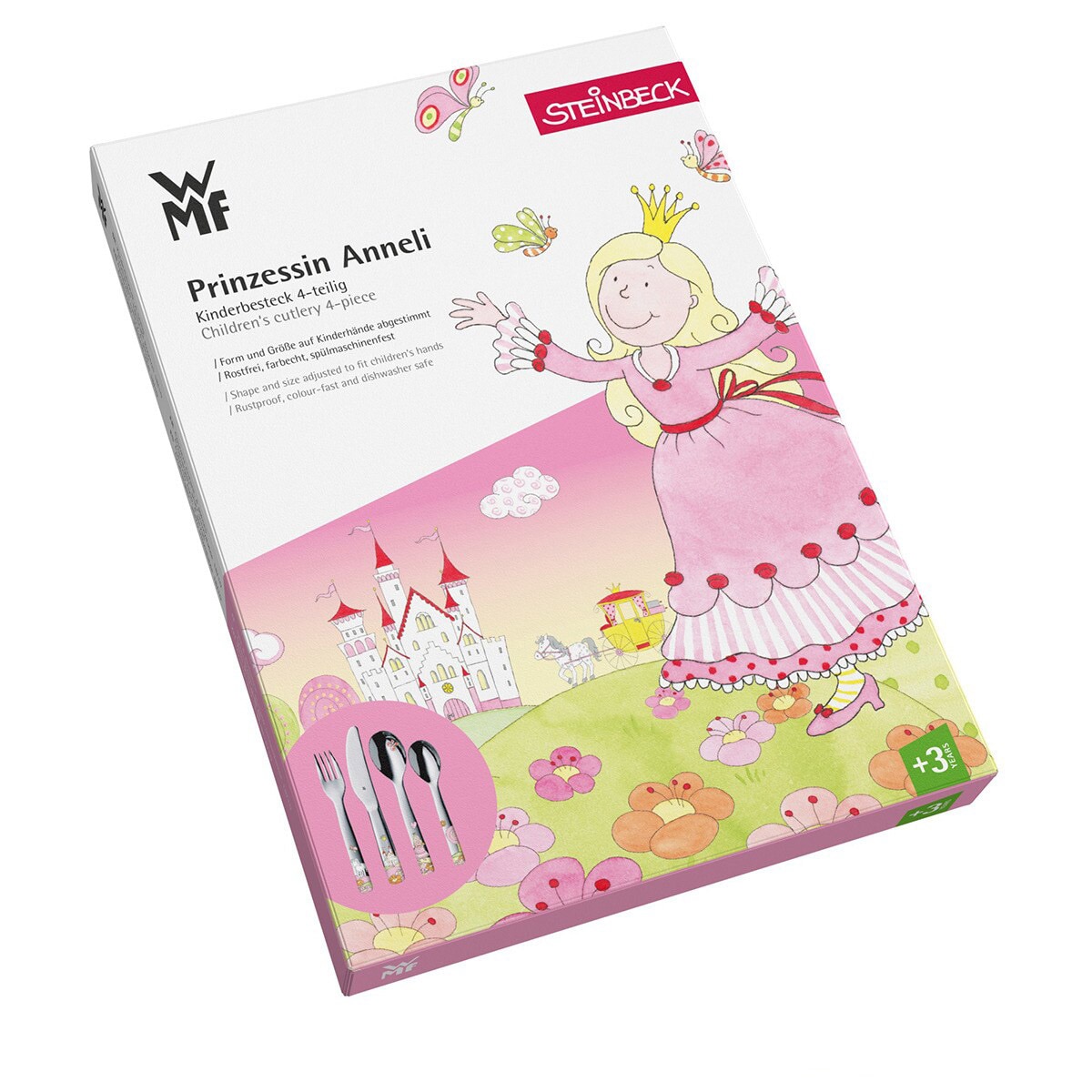 Conjunto infantil de 4 talheres Princesa Anneli Aço-3