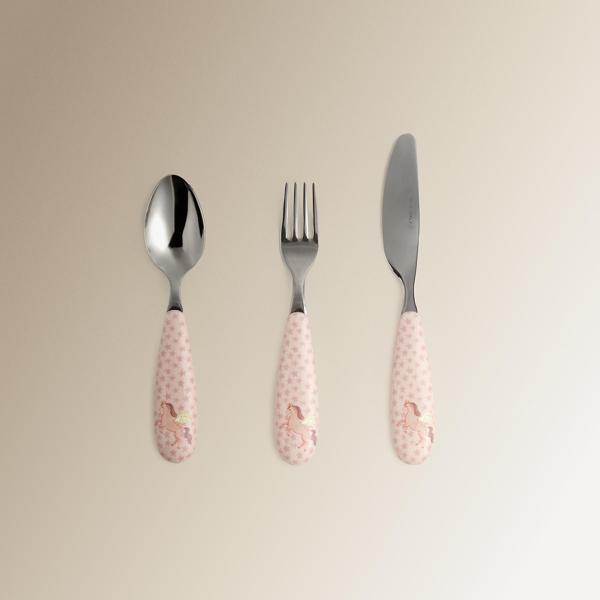 Imagem 0 de Conjunto Infantil de 3 Talheres Unicórnios Modelos Sortidos Mini Home