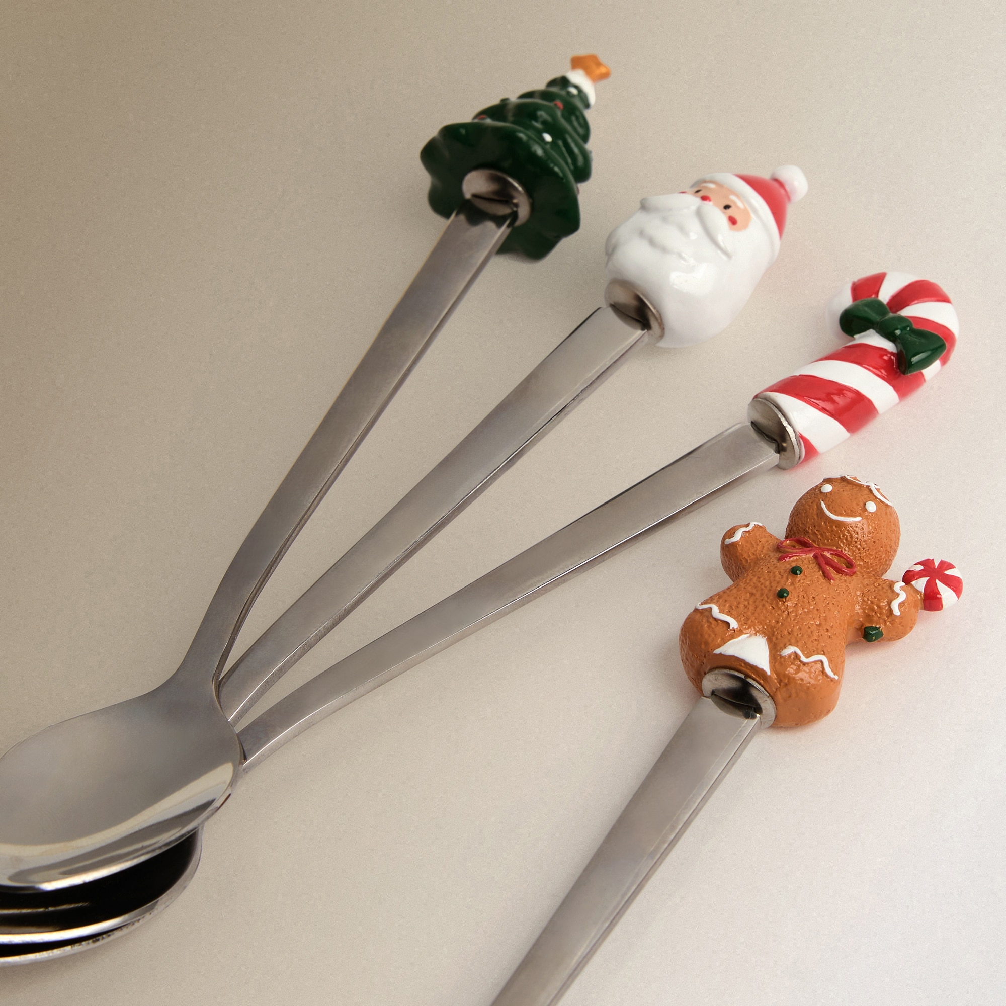 Conjunto de 4 Colheres de Sobremesa Pai Natal Multicolor-3