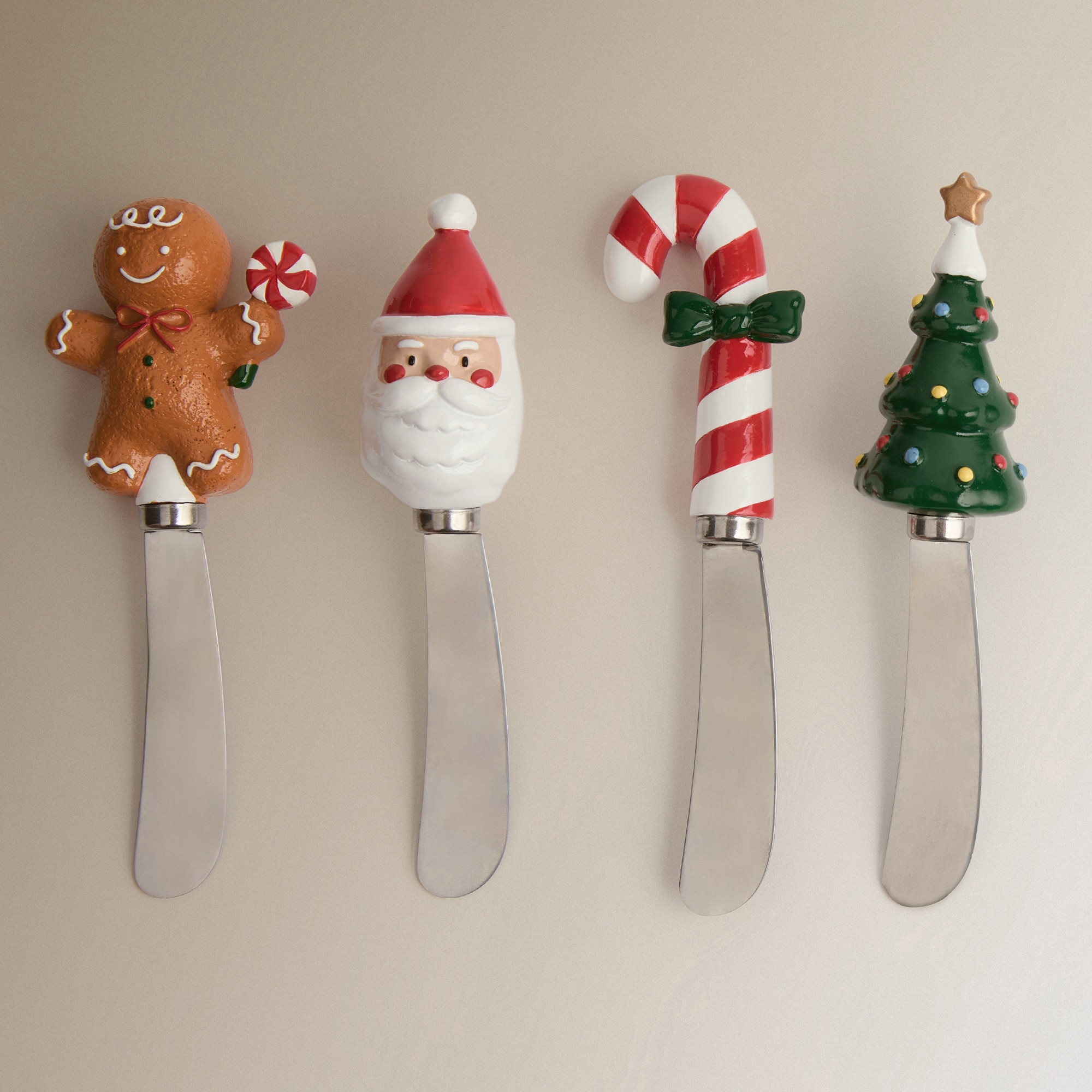 Conjunto de 4 Facas de Manteiga Pai Natal Multicolor-2