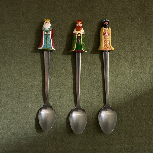 Juego de 3 cucharas de postre Reyes Magos Navidad
