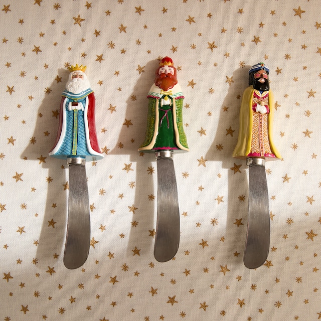 Imagem 0 de Conjunto de 3 Facas de Manteiga Reis Magos