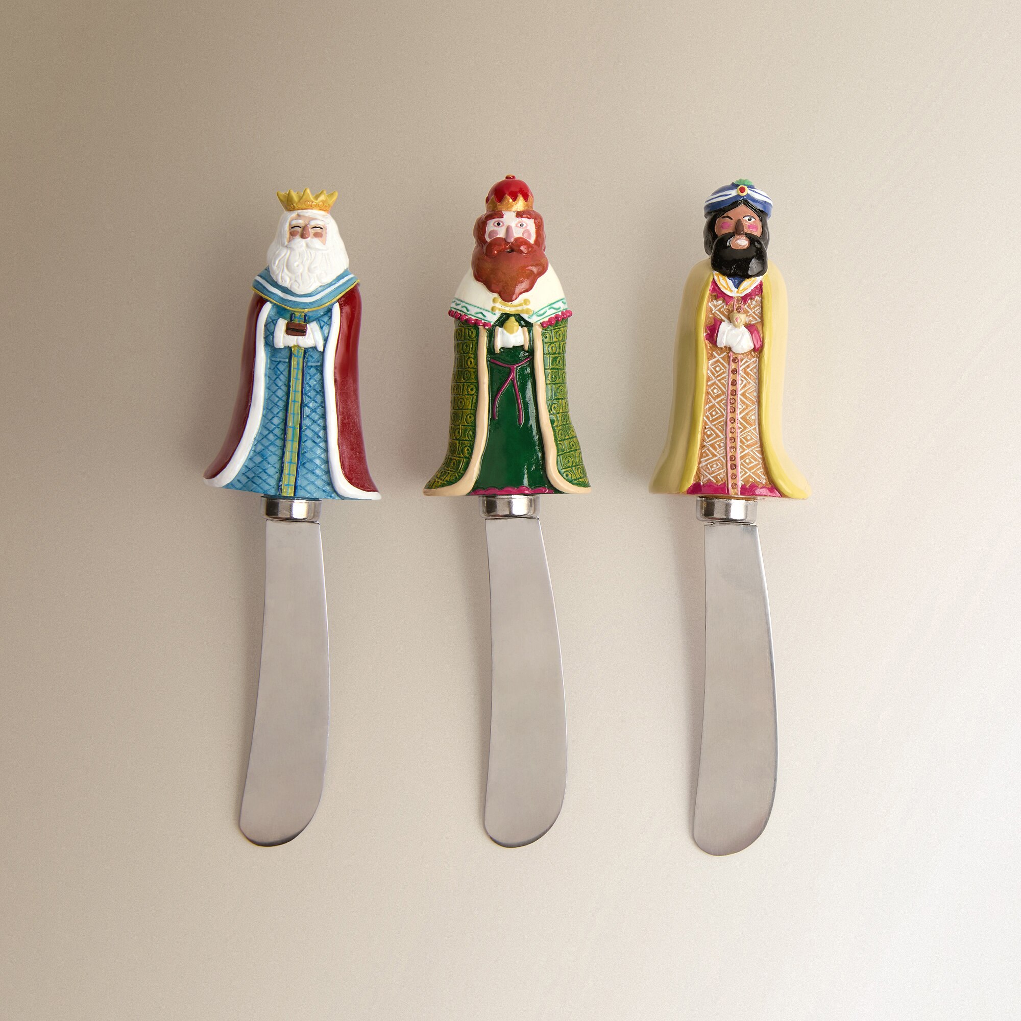Conjunto de 3 Facas de Manteiga Reis Magos Multicolor-2