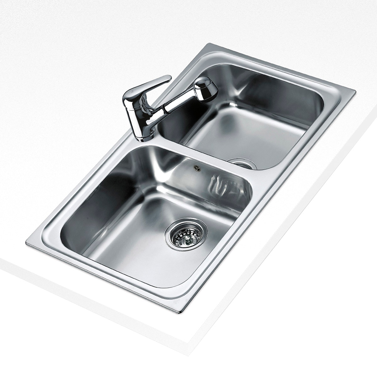 Fregadero de inoxidable con doble seno reversible Classic Teka - Acero Acero-2