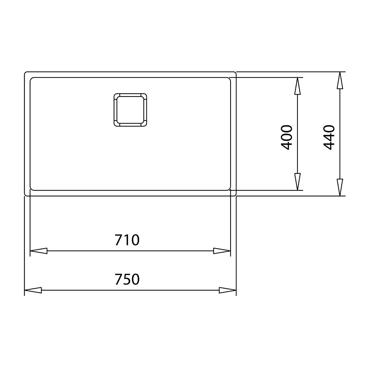 Fregadero con 1 cubeta Flex Línea Teka - Acero 71 x 40 cm Acero-2