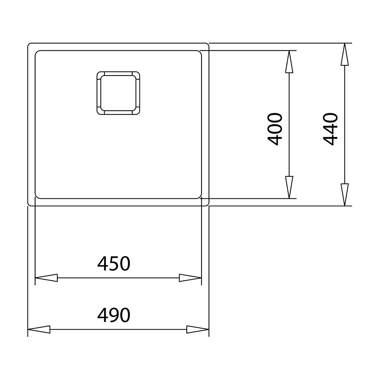 Lava-loiça com 1 pia Flex Línea Aço-2