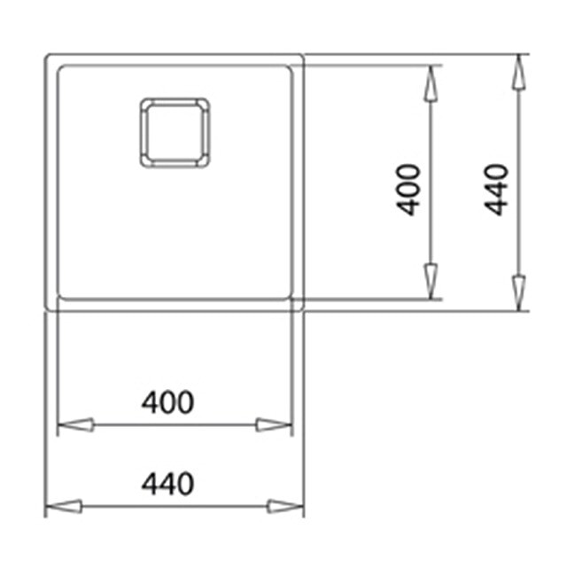 Fregadero con 1 cubeta Flex Línea Teka - Acero 40 x 40 cm Acero-2