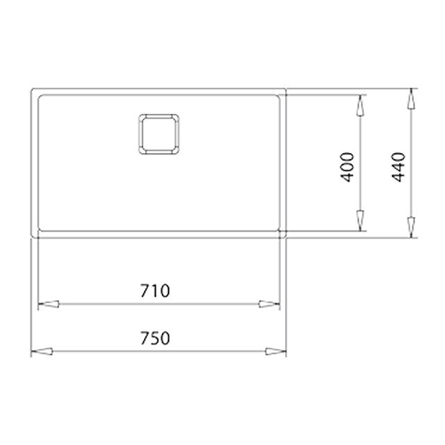 Fregadero con 1 cubeta Be Línea Teka - Acero 71 x 40 cm Acero-2