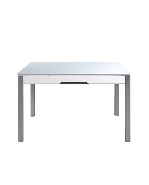 Mesa Extensível de Vidro Freed Alumínio / Branco-2