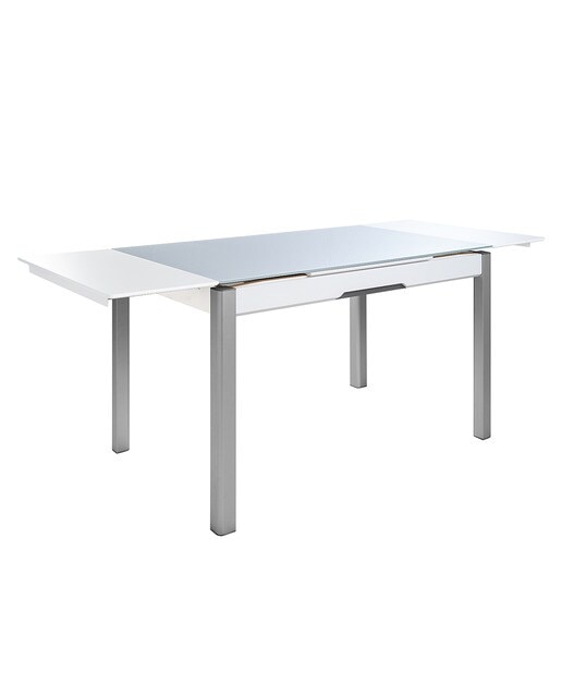 Mesa Extensível de Vidro Freed Alumínio / Branco-4