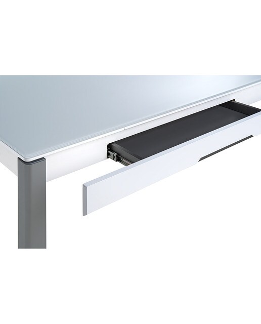 Mesa Extensível de Vidro Freed Alumínio / Branco-5