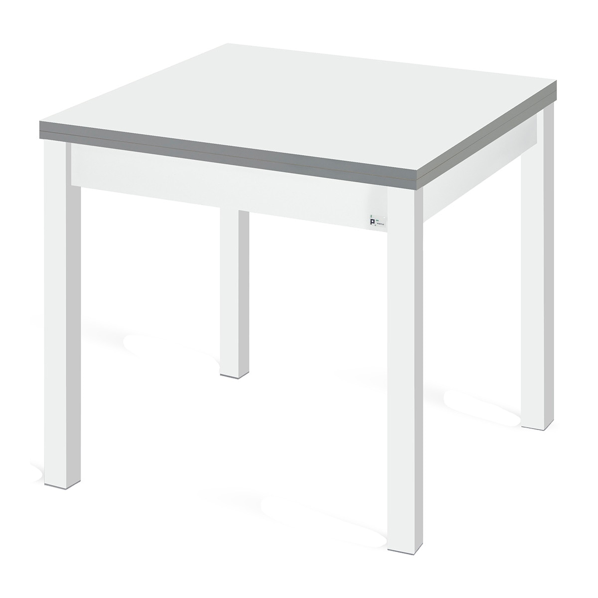 Mesa extensible con pata blanca Dima - Blanco / Gris Blanco / Gris-1