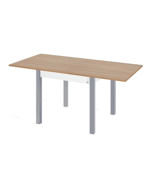 Imagen 2 de Mesa extensible con pata gris Dima - Gris / Natural Gris / Natural