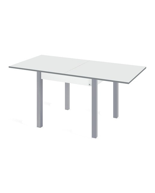 Imagen 2 de Mesa extensible con pata gris Dima - Gris / Blanco Gris / Blanco