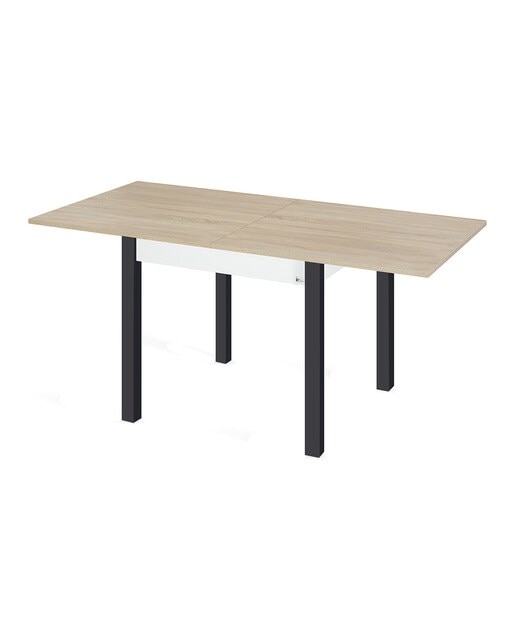 Imagen 2 de Mesa extensible con pata gris Dima - Negro / Nórdico Negro / Nórdico