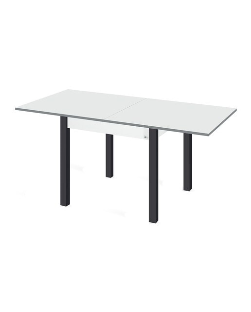 Imagen 2 de Mesa extensible con pata gris Dima - Negro / Gris Negro / Gris
