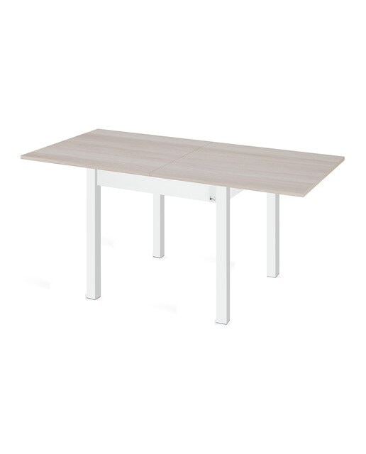 Mesa Extensível com Pé Branco Dima Branco / Olmo-2