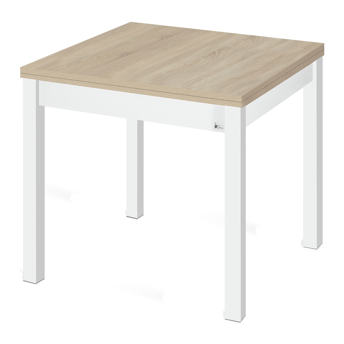 Mesa extensible con pata blanca Dima - Blanco / Nórdico Blanco / Nórdico-1