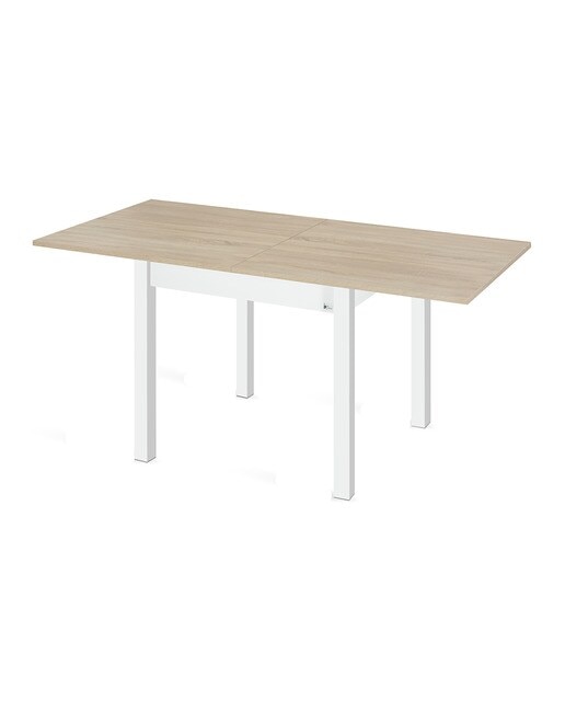 Mesa extensible con pata blanca Dima - Blanco / Nórdico Blanco / Nórdico-2