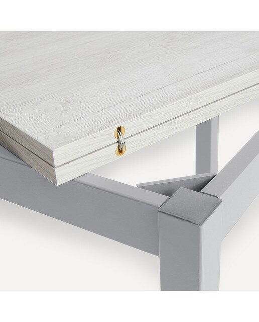 Mesa extensible Bob - Aluminio / Roble blanqueado Aluminio / Roble blanqueado-6