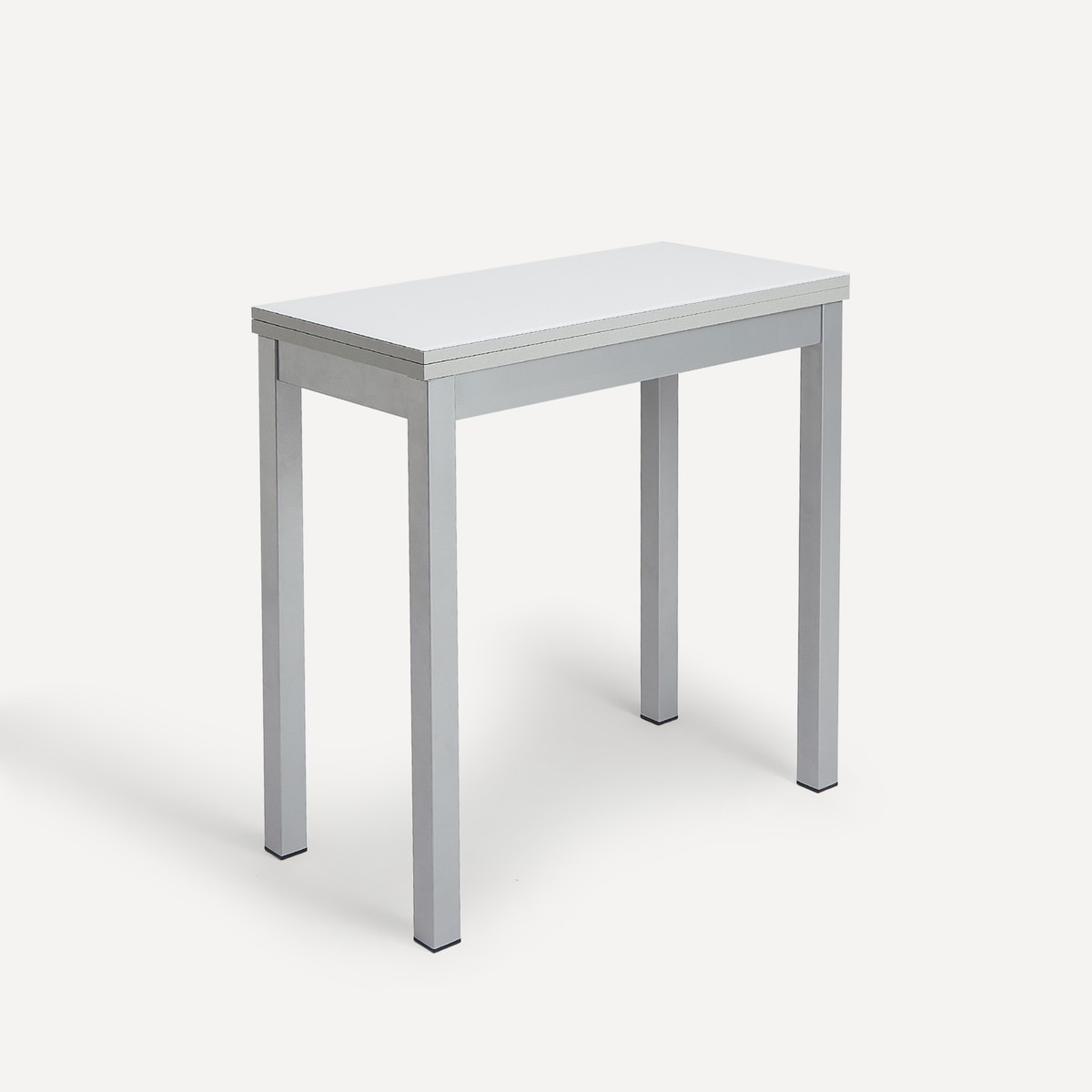 Mesa Extensível de Vidro Bob Alumínio / Branco-1