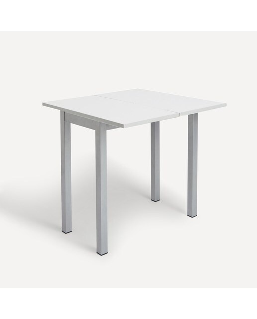 Mesa Extensível de Vidro Bob Alumínio / Branco-2