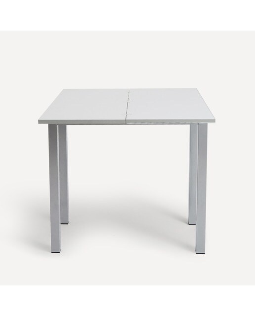 Mesa Extensível de Vidro Bob Alumínio / Branco-3