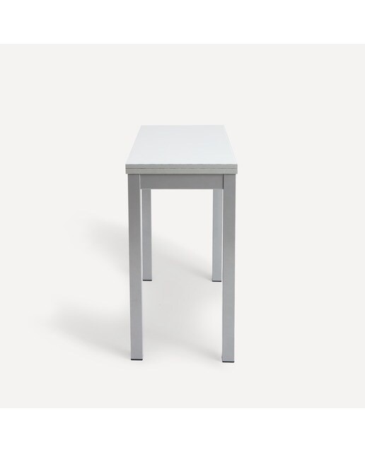 Mesa Extensível de Vidro Bob Alumínio / Branco-4