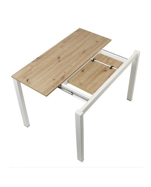 Mesa Extensível com Superfície Laminada Ginger Branco / Carvalho-5