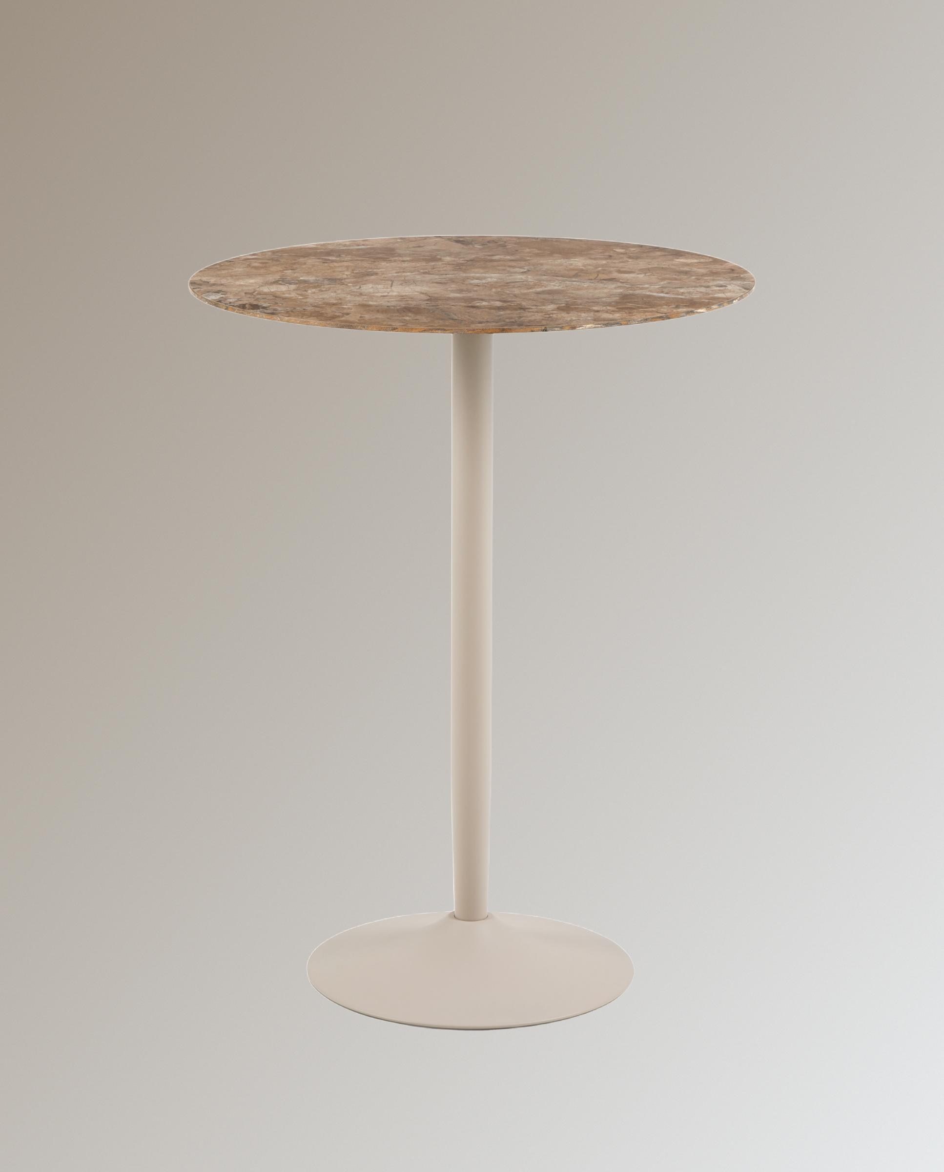 Mesa alta con tapa ceramica Alex - Marrón claro Marrón claro-1