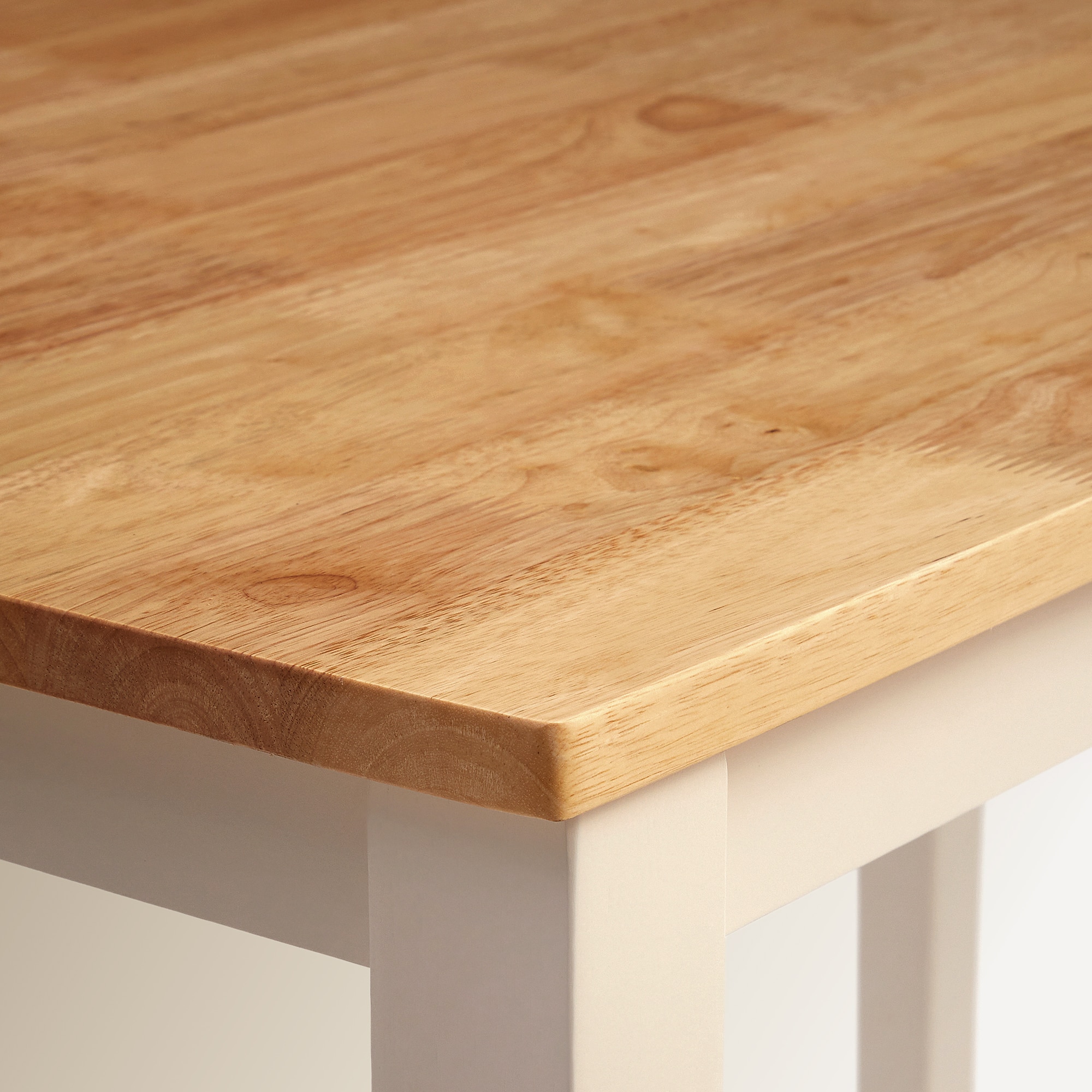 Mesa de Madeira de hévea Dover Branco / Natural-6