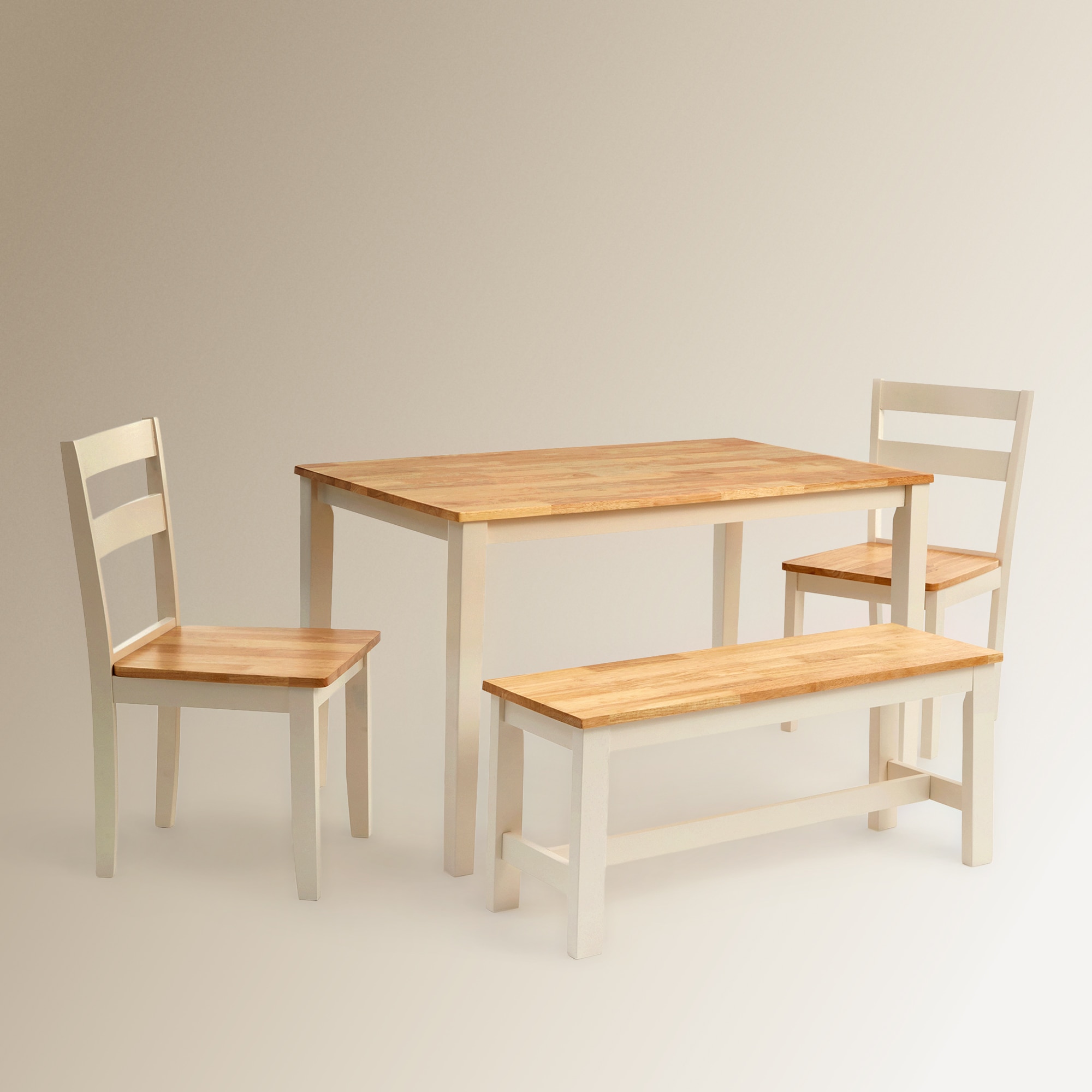 Mesa de Madeira de hévea Dover Branco / Natural-7