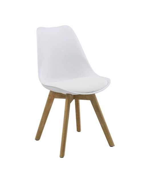 Conjunto de 2 Cadeiras Dima Branco / Natural-2
