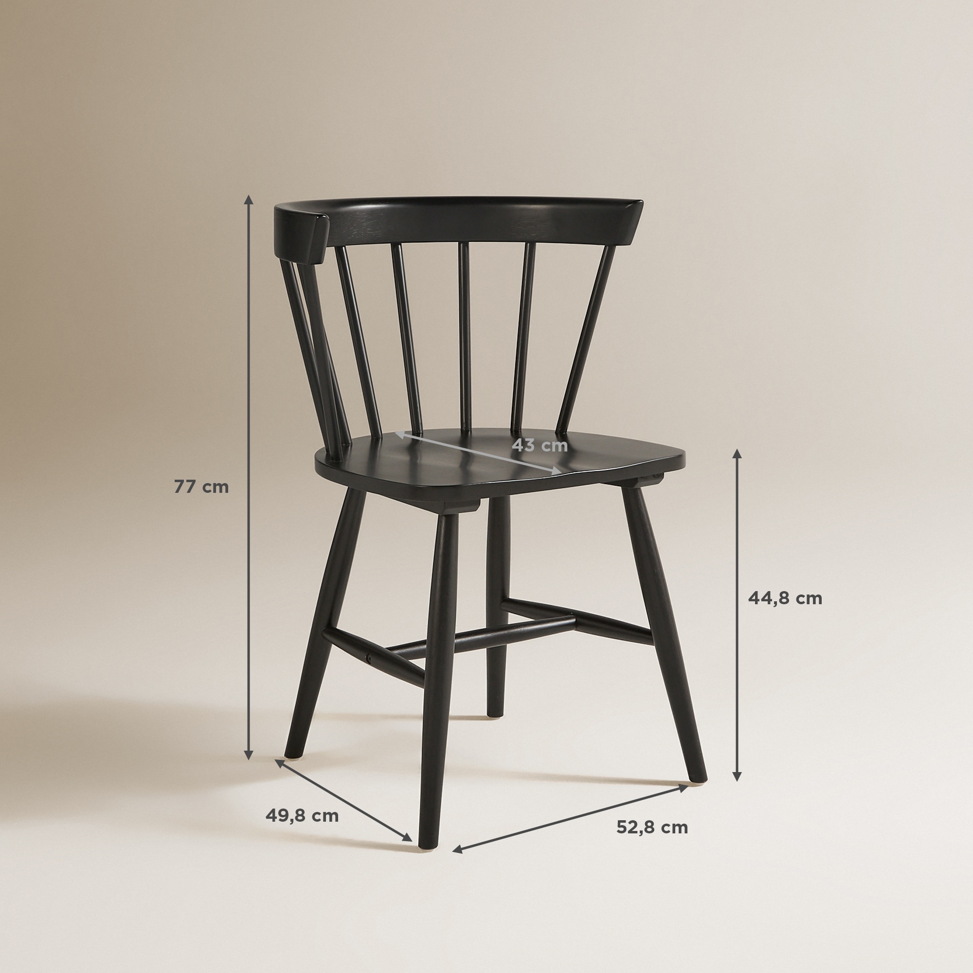 Cadeira de Madeira de Carvalho Nika Preto-7