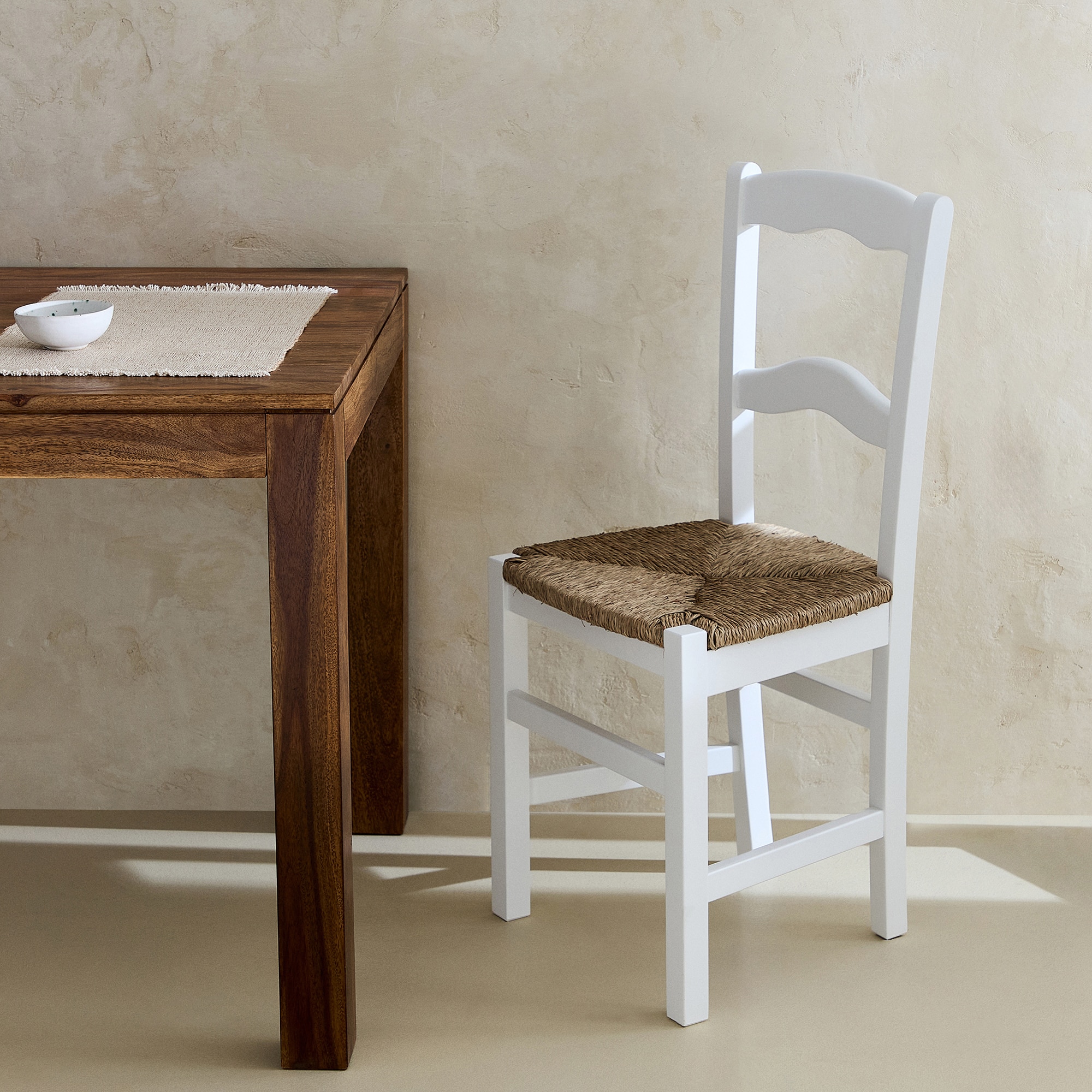 Cadeira de Cozinha de Madeira Ronda Branco-1