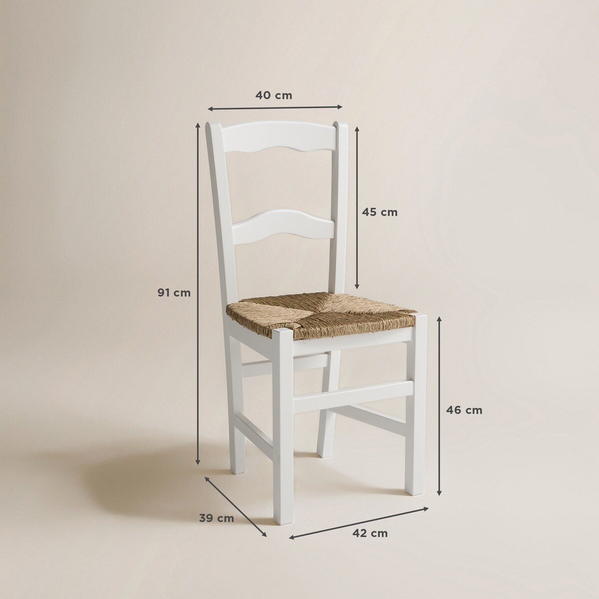 Cadeira de Cozinha de Madeira Ronda Branco-7