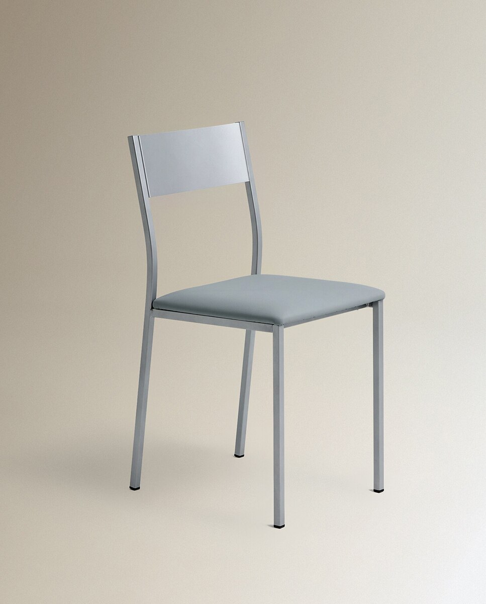 Silla en símil piel Vania - Gris claro Gris claro-2