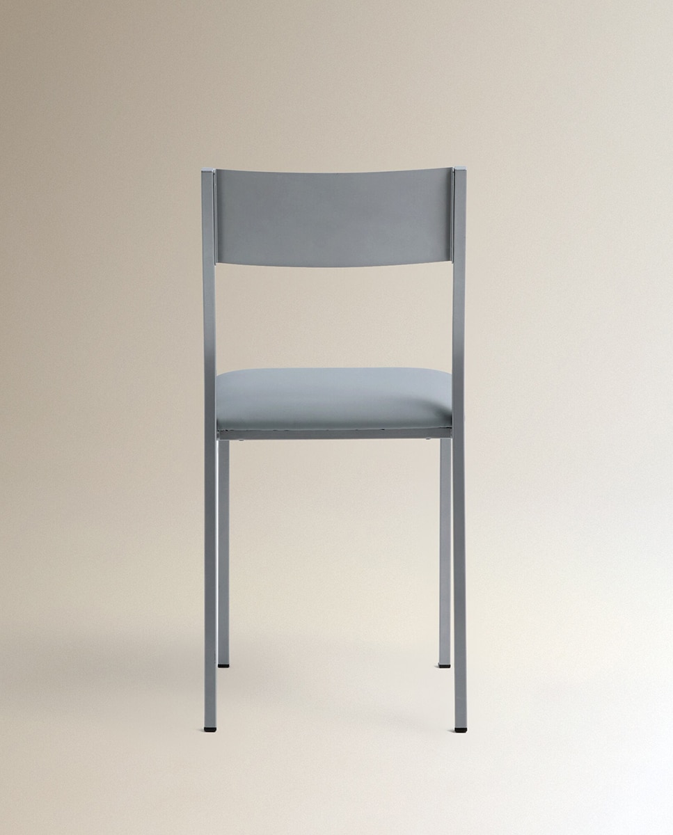 Silla en símil piel Vania - Gris claro Gris claro-5