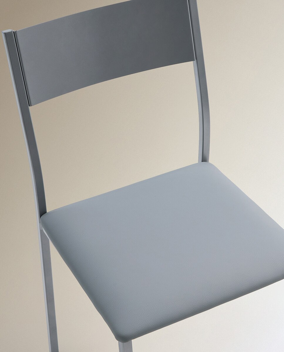 Silla en símil piel Vania - Gris claro Gris claro-6