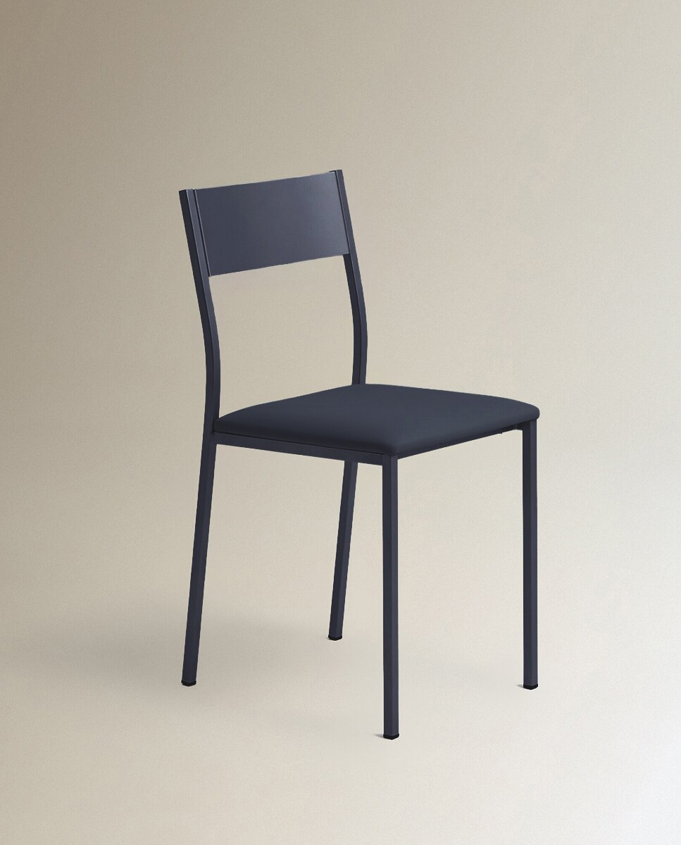 Silla en símil piel Vania - Azul Azul-2