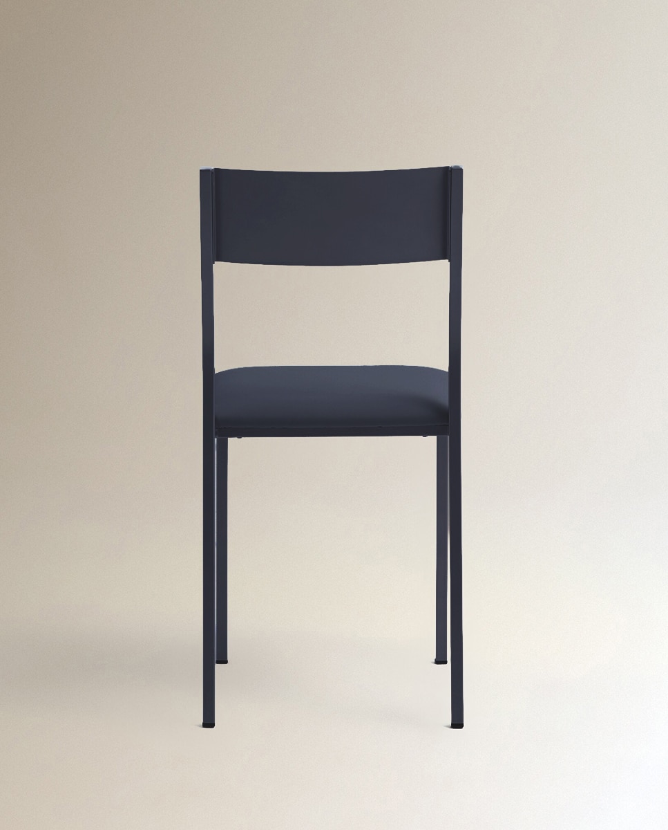 Silla en símil piel Vania - Azul Azul-5