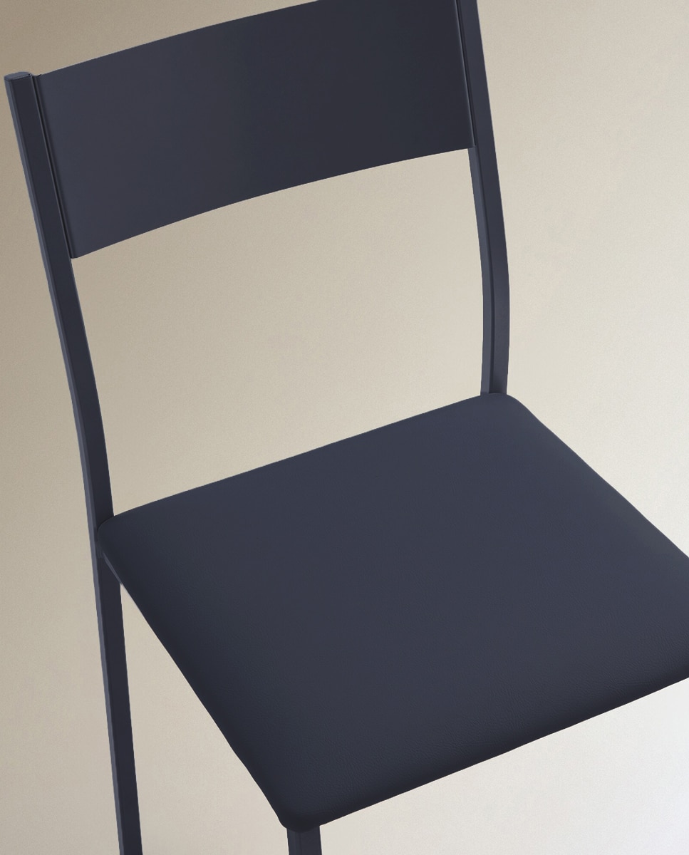 Silla en símil piel Vania - Azul Azul-6