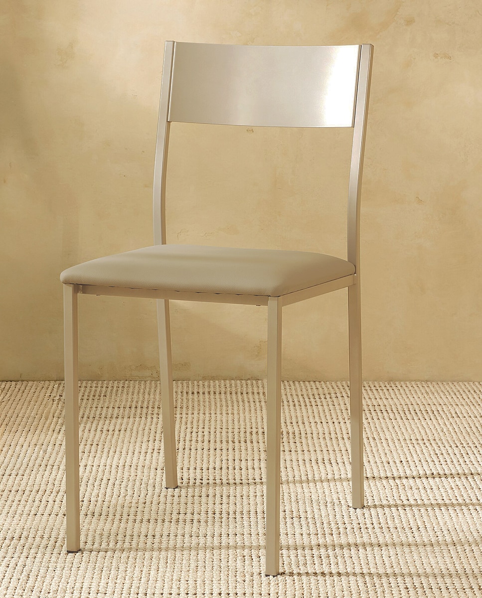 Silla en símil piel Vania - Crema Crema-1