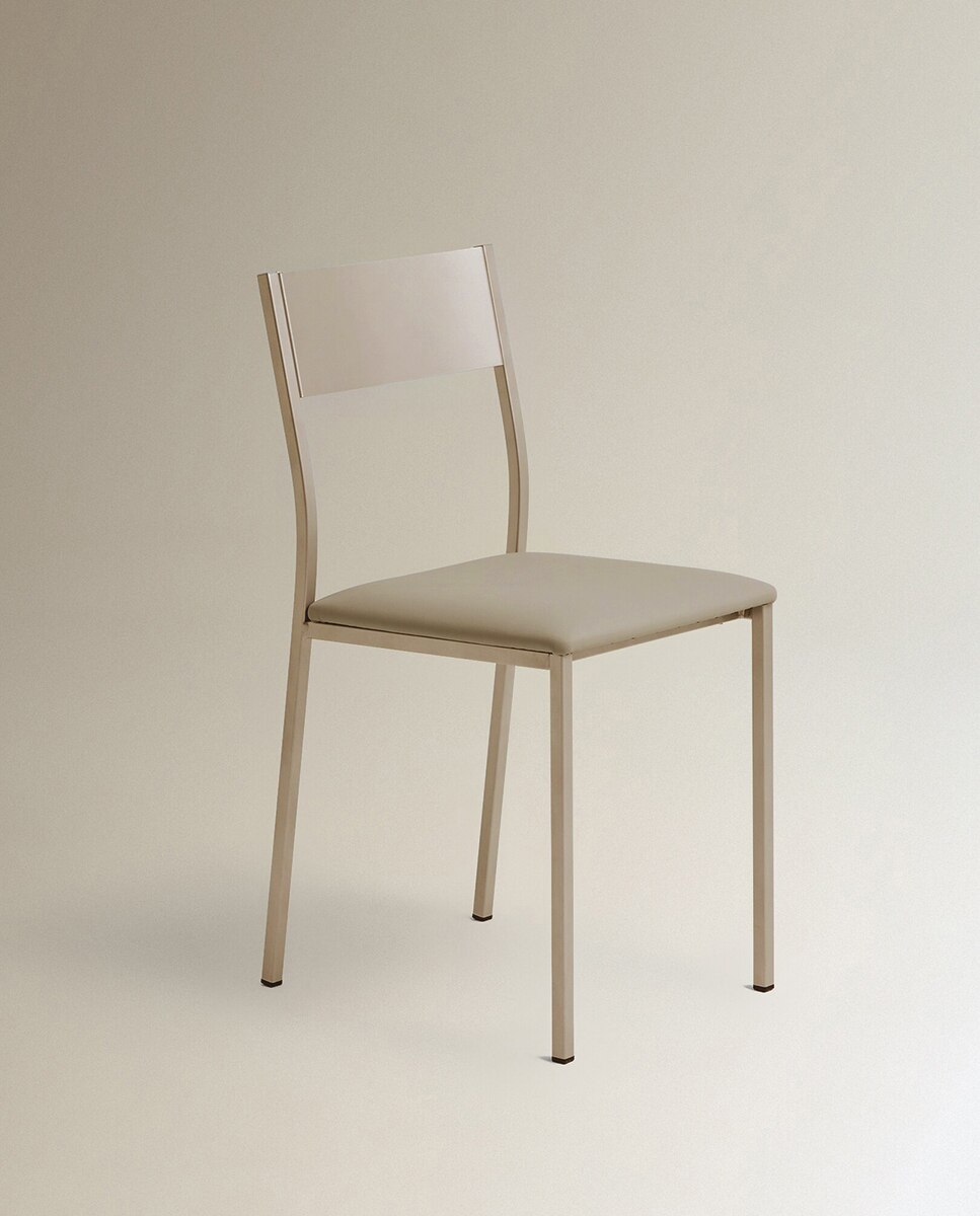 Silla en símil piel Vania - Crema Crema-2