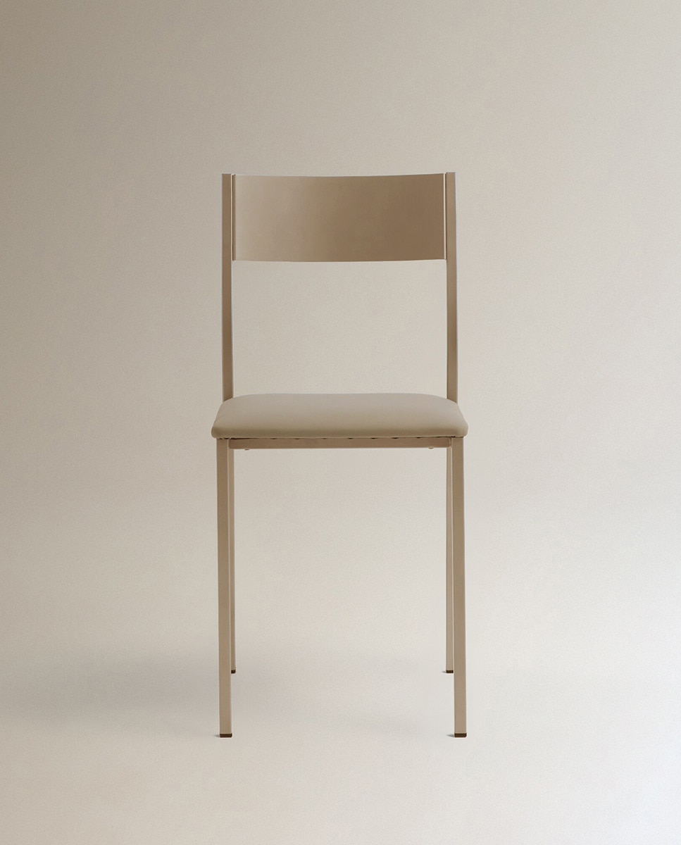 Silla en símil piel Vania - Crema Crema-3