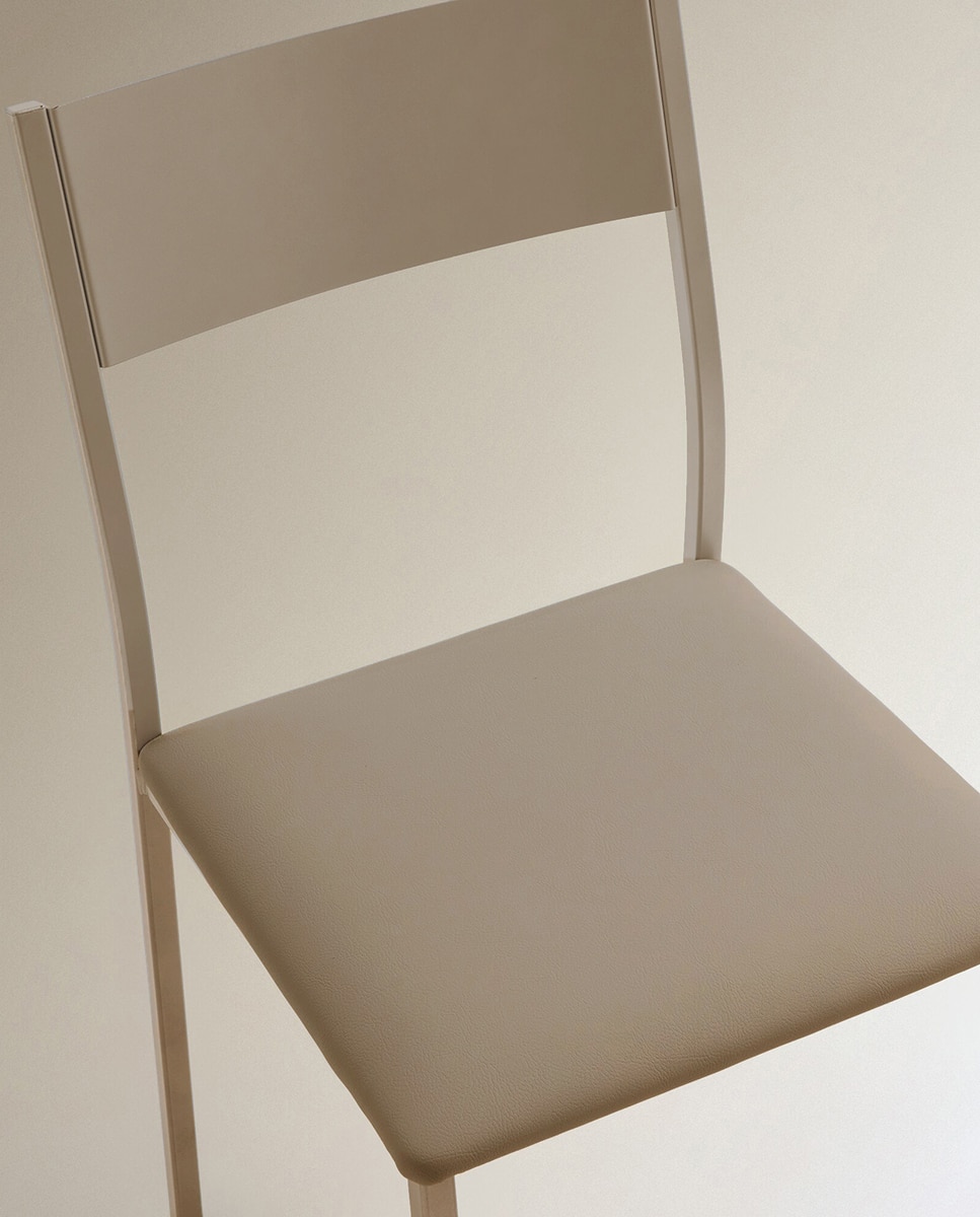 Silla en símil piel Vania - Crema Crema-6
